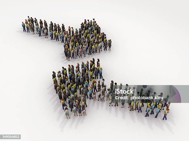 Arrow Of People Stock Photo - Download Image Now - Walkout - Protest, Activity, Adult