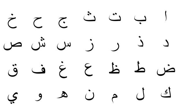 아랍어 알파벳 - arabic script stock illustrations
