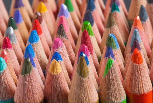 colored pencils stock photo