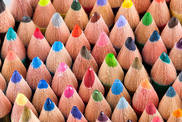 colored pencils stock photo