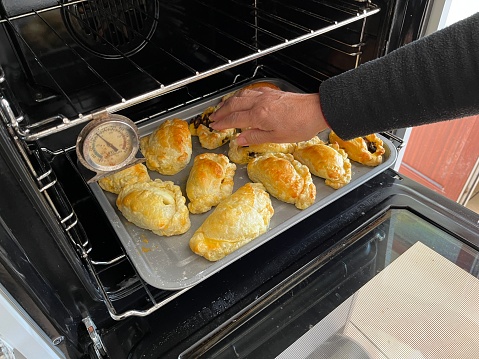 Homemade Peruvian savory specialty of meat empanada