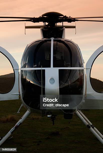 Stationary Helicopter At Dawn Stock Photo - Download Image Now - Helicopter, Dawn, Front View