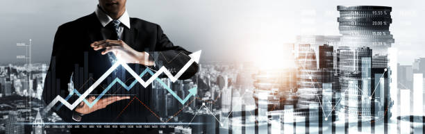 istock Businessman working with digital finance business graph of perceptive technology 1490558652