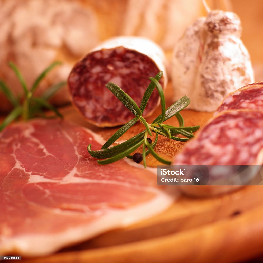 Italienischer Schinken und salami - Lizenzfrei Farbbild Stock-Foto