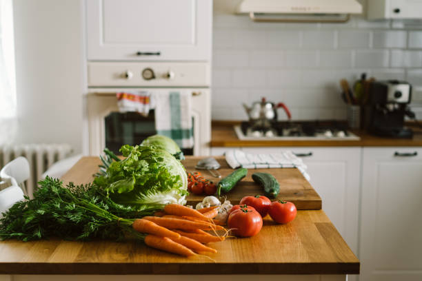 istock Farm fresh vegetables from local market on kitchen table 1490559564