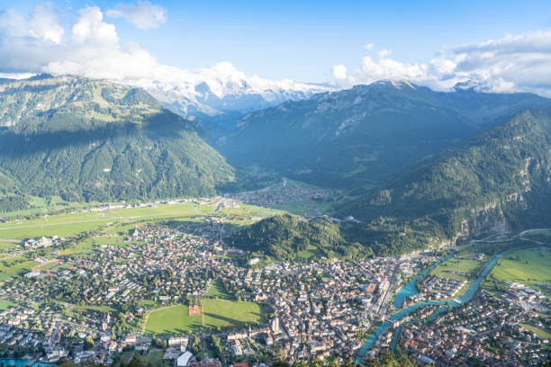 istock Aerial view from Harder Kulm, Switzerland 1490568400