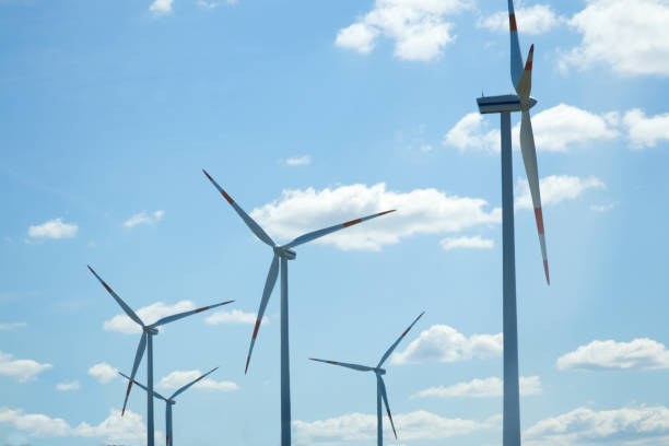 istock Windmill farm against the blue sky 1490578668