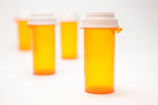 istock Simple prescription medicine bottle containers 149058061