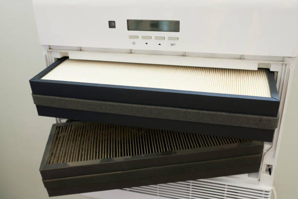 istock Close-up of a large air conditioner in a modern office 1490581790