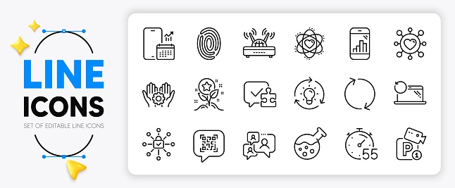 istock Loyalty points, Refresh and Timer line icons. For web app. Vector 1490585851
