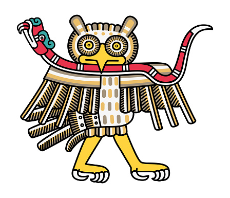 Locust Aztec Aztec Owl With A Coral Snake As Depicted In The Codex Laud Stock ...