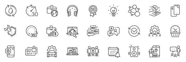 illustrations, cliparts, dessins animés et icônes de les icônes se présentent sous forme d’icônes de haut-parleurs, de cartes et de lignes de service de voiture. pour l’application web. vecteur - car loan audio