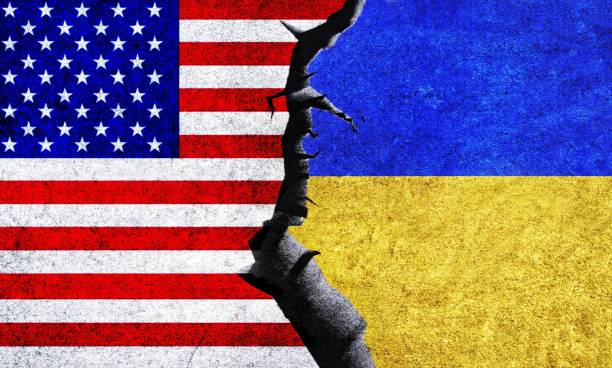 istock USA and Ukraine flag together. Ukraine USA relation 1490586498