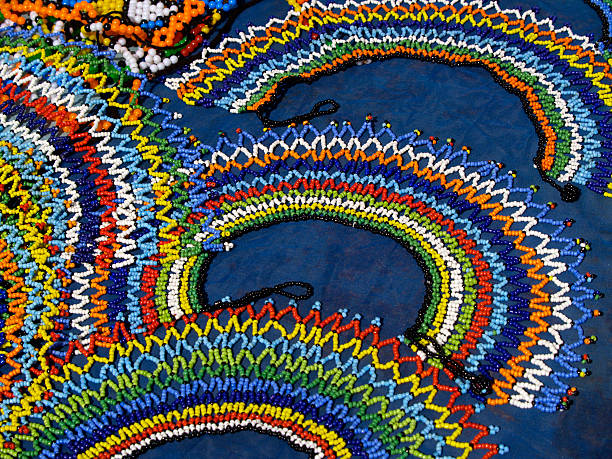 African bead necklaces stock photo