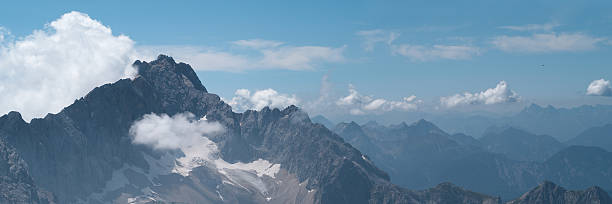 Panorama of Alpine mountins stock photo