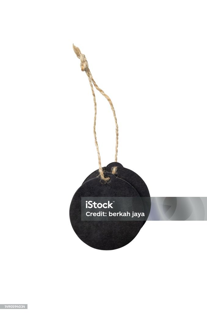Circle Tag String Blank Round Tag With String Isolated Stock Photo - Download Image Now ...