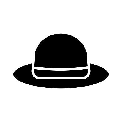 White Hat Vector Glyph Icon For Personal And Commercial Use.