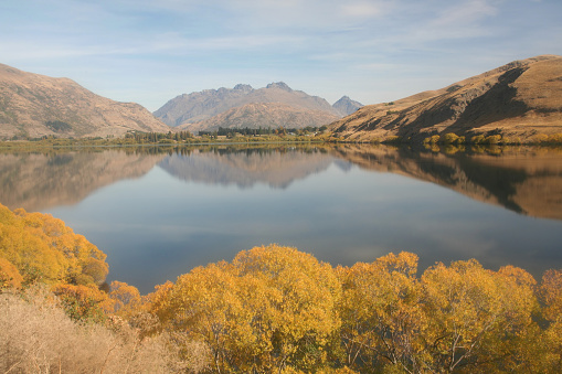 Lake Hayes on a calm Autumn day