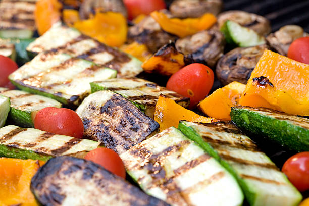 Seamless photo of various grilled vegetables