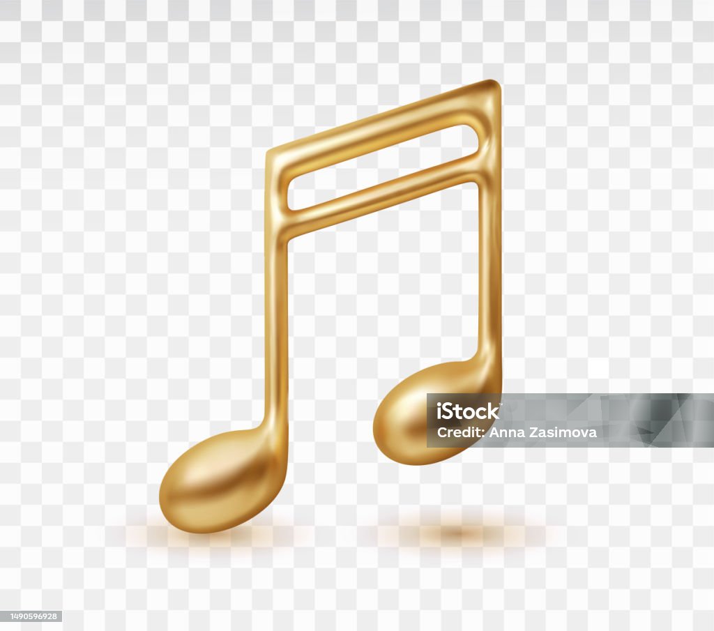 Musical Notes Gold Color Gold Musical Note Isolated Realistic Vector Illustration Stock ...