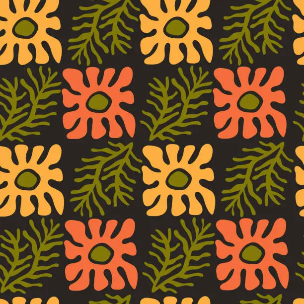 Vector illustration of Trendy botanical seamless pattern