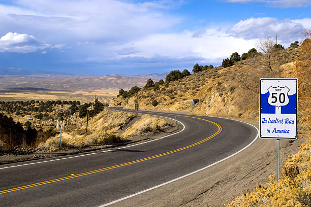 Nevada highway 50 stock photo