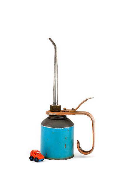 istock Old Oil Can with Toy Car 149060316