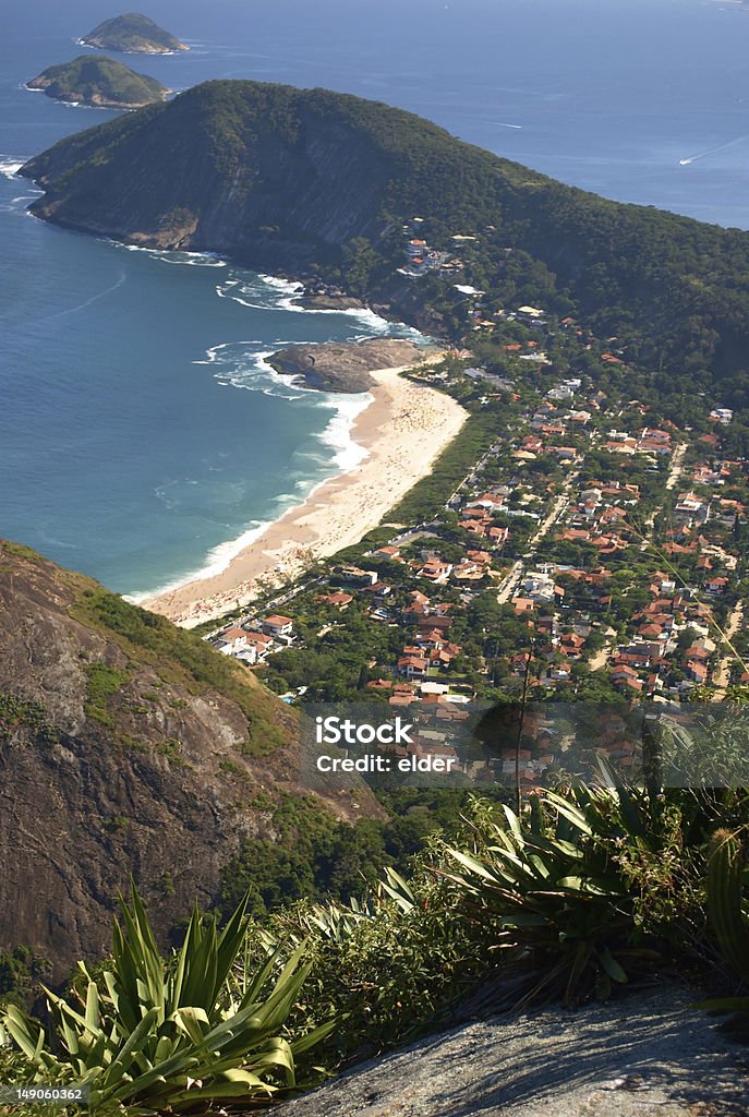 Itacoatiara beach view of the Mourao Mountain top Atlantic Ocean Stock Photo