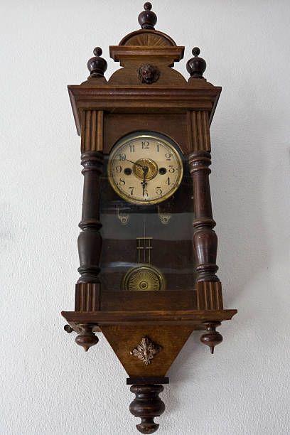 istock Old wooden clock on the wall 149060600