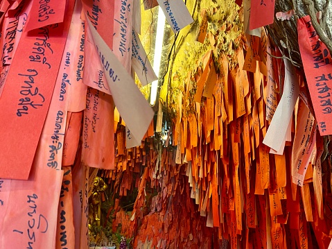 Buddhism prayer flags lungta with om mani padme hum buddhist mantra