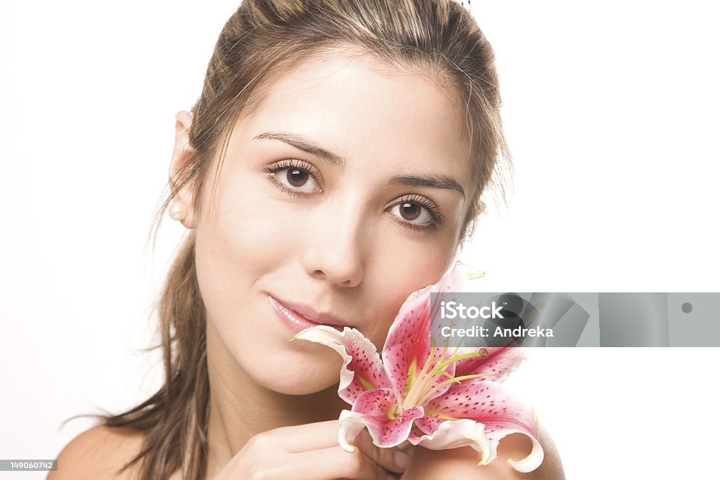 Mulher bonita com Flor de rosa - Royalty-free 20-29 Anos Foto de stock