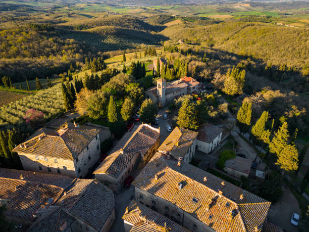 istock Village in Tuscany from drone 1490608785