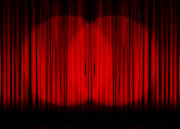Movie or theater curtain stock photo
