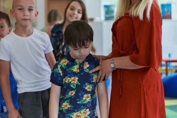 istock Preschool children wait in line for new and interesting games. Selective focus 1490612716