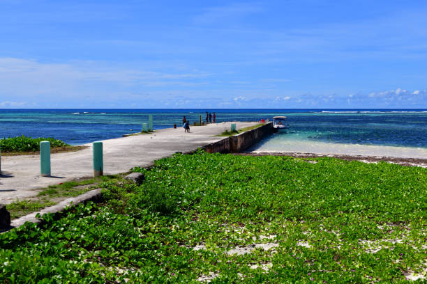 Chalan Kanoa, Saipan, Northern Mariana Islands: Sugar Dock, old pier between Chalan Kanoa and Susupe - west coast,  Philippine Sea - built by the South Seas Development Company to support the sugar industry during the Japanese period in the Northern Mariana Islands. American forces captured the dock during the Battle of Saipan and used it for logistics during and after the Asia-Pacific War.