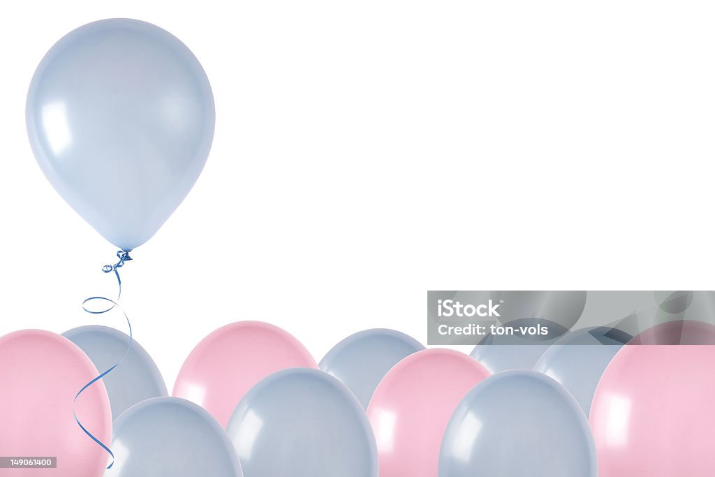 Rosa und blauen ballons-Blau rising - Lizenzfrei Ankündigung Stock-Foto