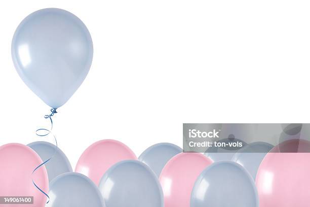 Rosa Und Blauen Ballonsblau Rising Stockfoto und mehr Bilder von Ankündigung - Ankündigung, Band, Bildhintergrund
