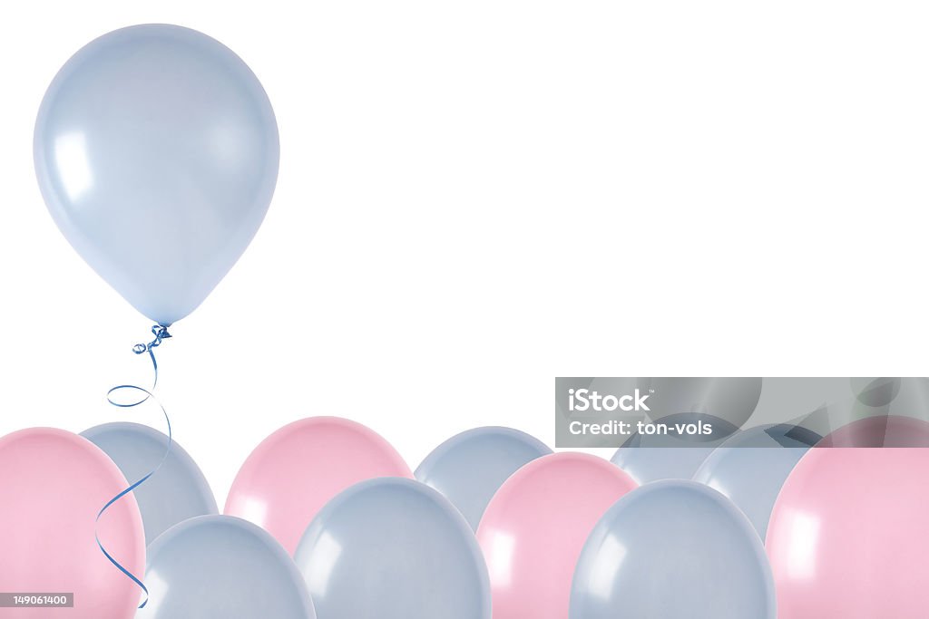 Rosa y azul ballons-azul elevada - Foto de stock de Azul libre de derechos