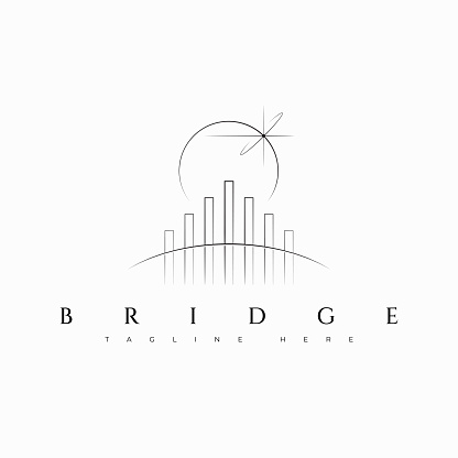 Bridge Arch Landmark Town Abstract Logo Construction Company and Industry.