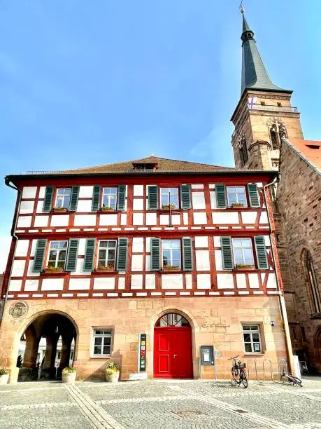 Schwabach Rathaus - Fachwerkhaus - erbaut um 1528
