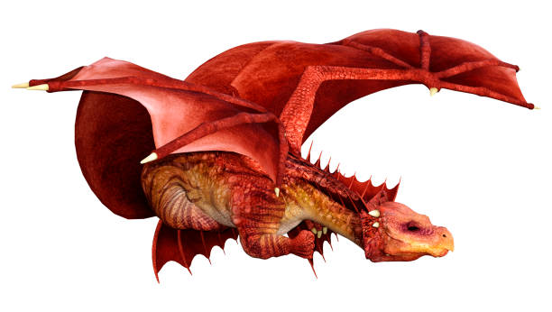 rendering 3d fairy tale dragon su bianco - dragon color image fairy tale imagination foto e immagini stock
