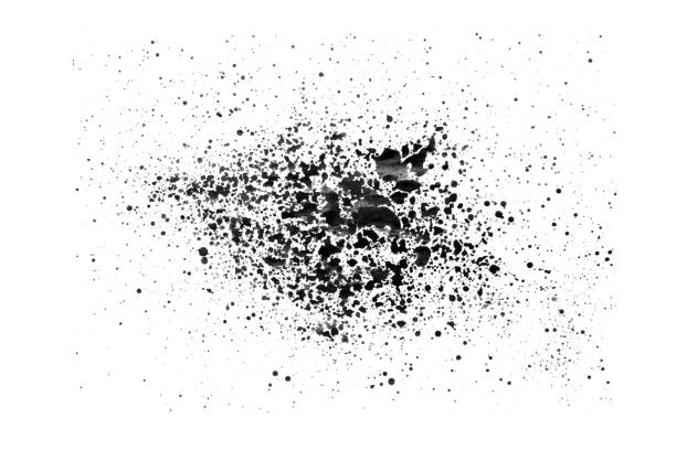 istock Splatter of black paint isolated on a white. Abstract background. Stock photo 1490620462
