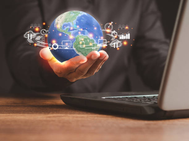 istock Business global network connection application technology and digital marketing with big data analytics and business intelligence concept. 1490624104