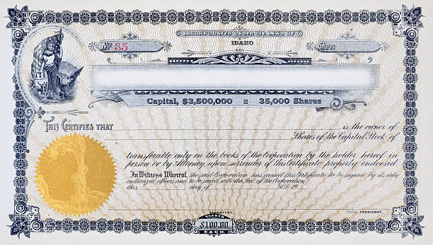 istock XL Vintage Stock Certificate Vignette Woman American Flag Moose Eagle 149062423