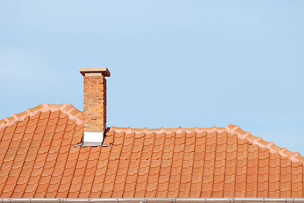 istock Architectural Red Title-Roof  With Chimney 149062680