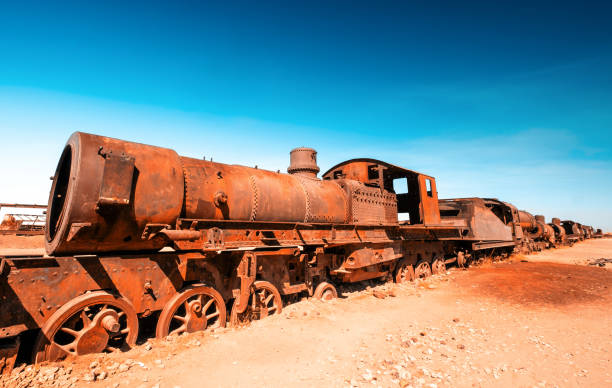 istock rusty steam locomotives in Bolivia 1490631853