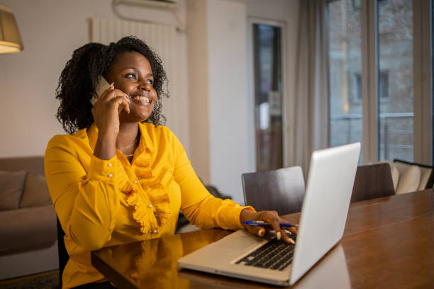 istock Young woman working from home 1490634074