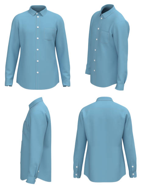 istock Men Shirt with long sleeves. Button down shirt 1490634767