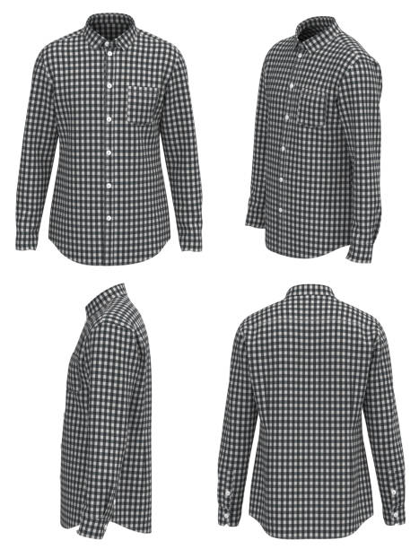 istock Men Shirt with long sleeves. Button down shirt 1490634900