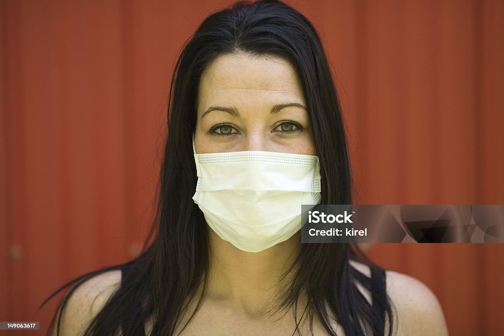 돼지 독감 ㅁ마스크 - 로열티 프리 가린 얼굴 스톡 사진
